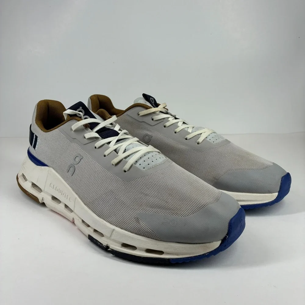 On Cloudnova Form 2 Men's US 12 Silver Heather Gray Mesh Walking Shoes Sneakers